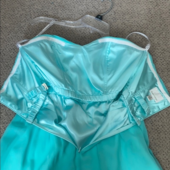 Donna Morgan blue/green strapless dress - Picture 6 of 7